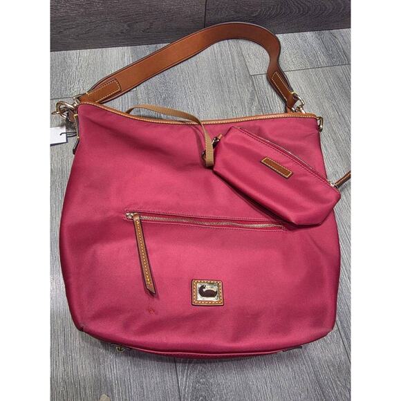 Dooney & Bourke burgundy Wayfarer Small Hobo Crossbody Purse bag B000555 - Picture 4 of 12